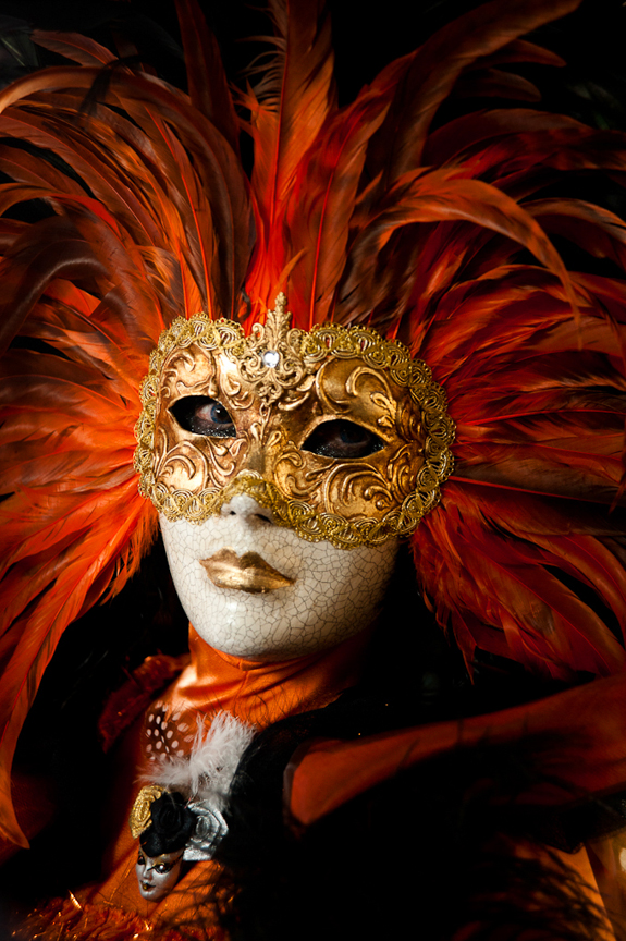 2-Lane Venice Feather Mask